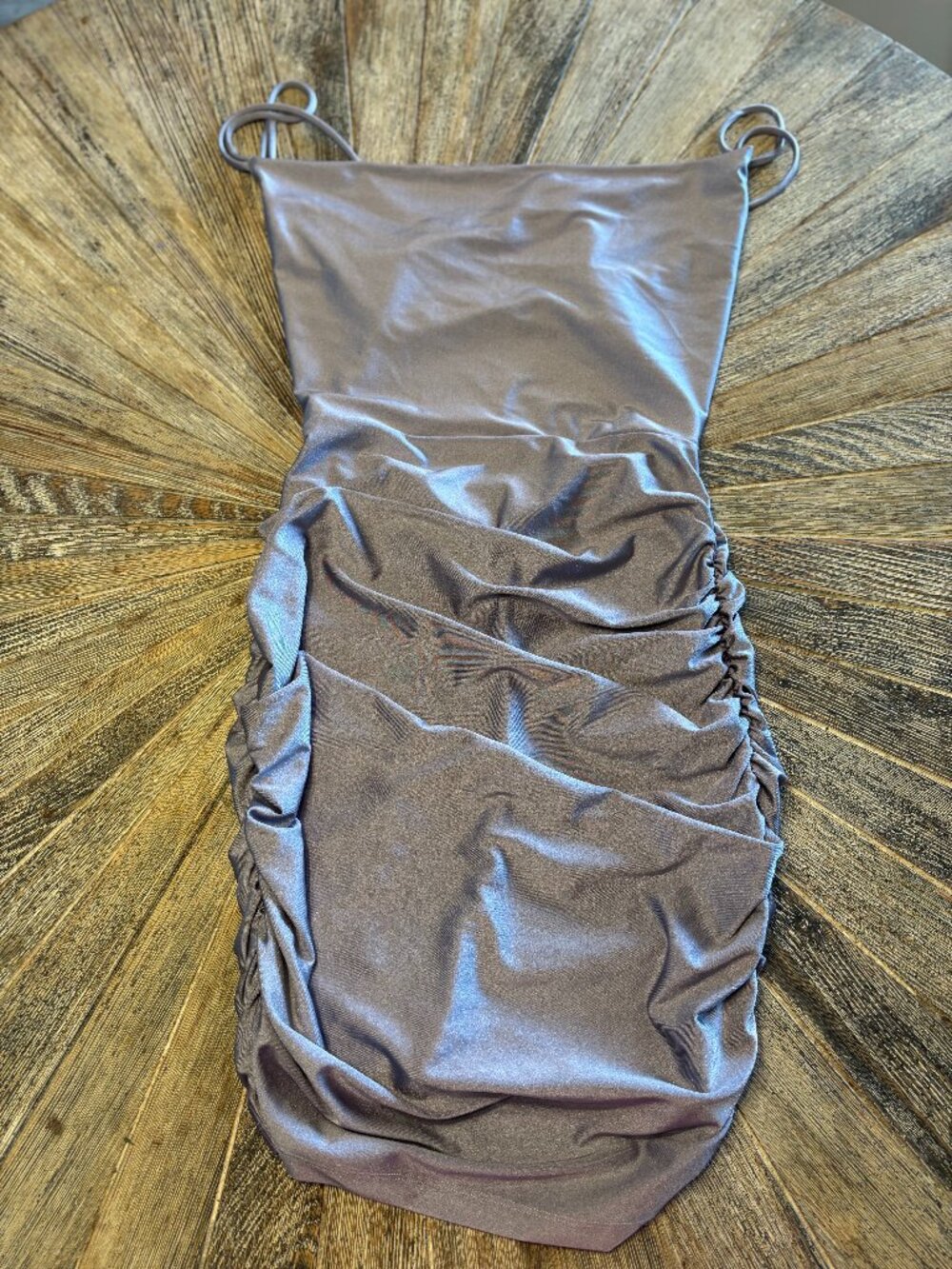 Windsor Metallic Ruched Bodycon Mini Dress size Medium